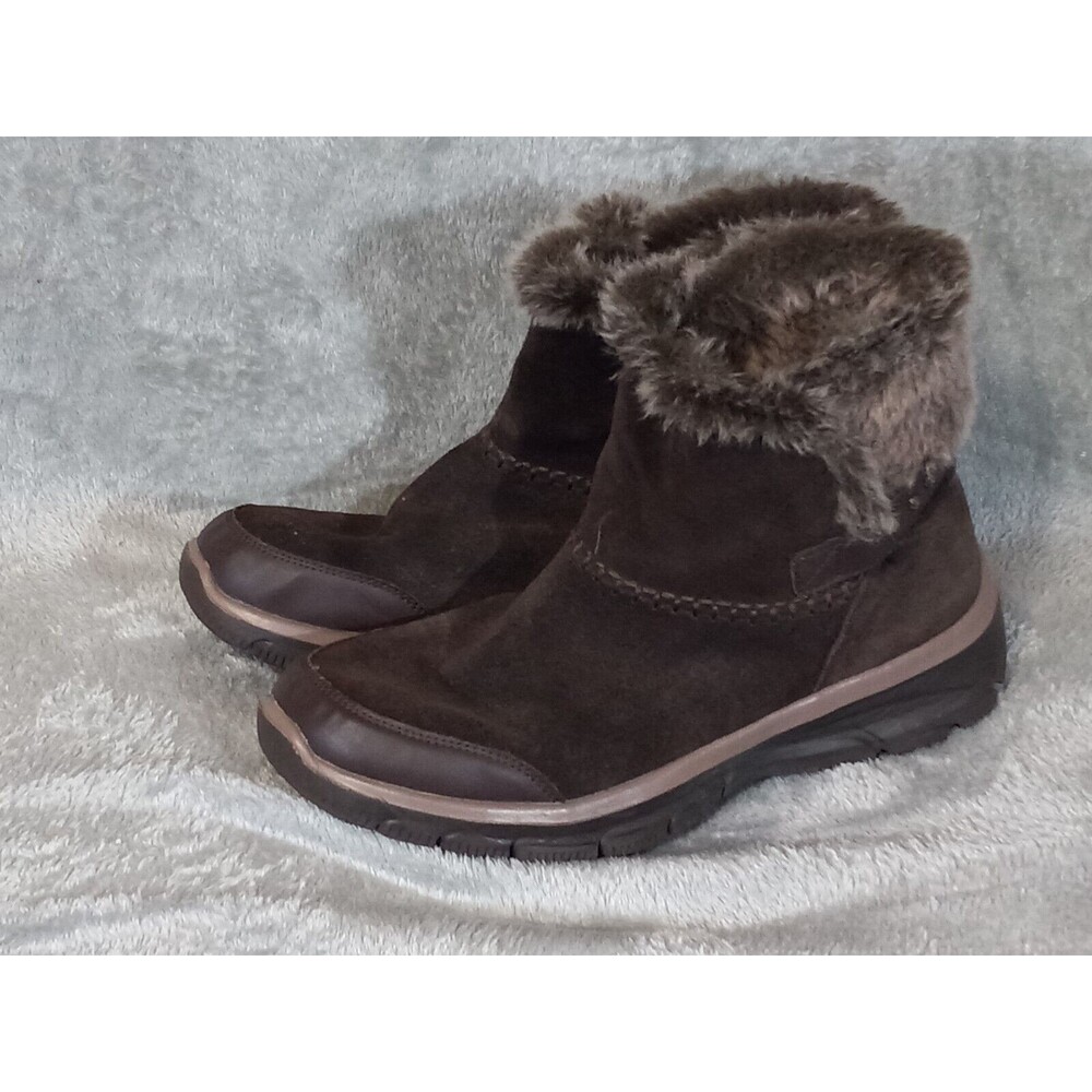 Skechers Relaxed Fit Air-Cooled Memory Foam Suede Faux Fur Lined Boots Women 9.5